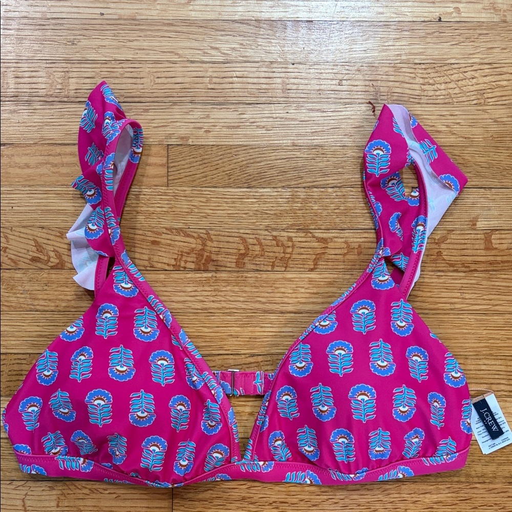 J. Crew Pink and Blue Bikini Top new without tags. Only top.